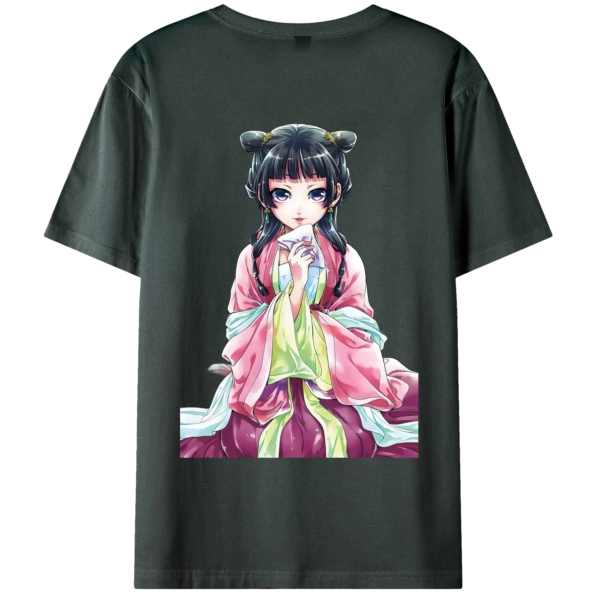 （画像用） 薬屋のひとりごと The Apothecary Diaries 綿100％ メンズ半袖Tシャツ（バックプリント） 通気性